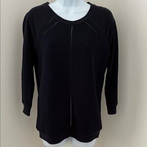 Ann Taylor Navy Blue 3/4 Sleeve Pullover Top - Small
